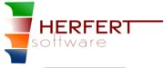 The original Herfert Software logo: four stacked shapes in green, red, orange and blue, with “HERFERT” in bold red and “software” in a thin italic script.